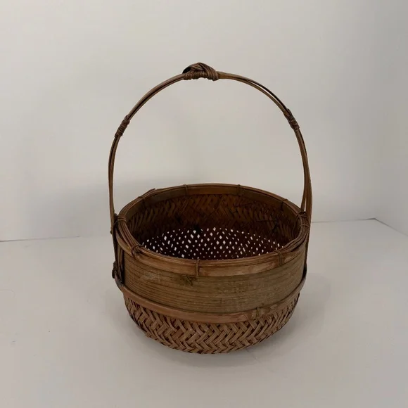 Vintage 20th Century Asian Ikebana Flower Basket